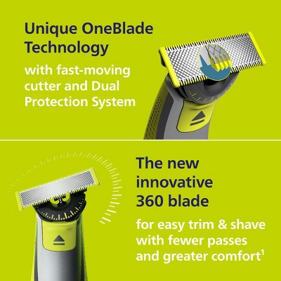Philips Norelco OneBlade 360 Face Rechargeable Men's Electric Shaver and Trimmer QP2724/70 - Imperfect Box