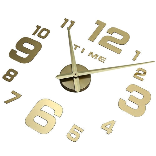 3D Frameless DIY Large Wall Clock